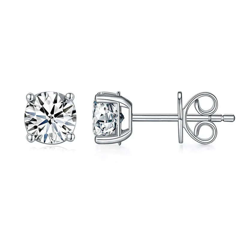 0.5 Carat Lab Grown Diamond Earrings (Total 1 Carat) 14K White Gold LGE001_2