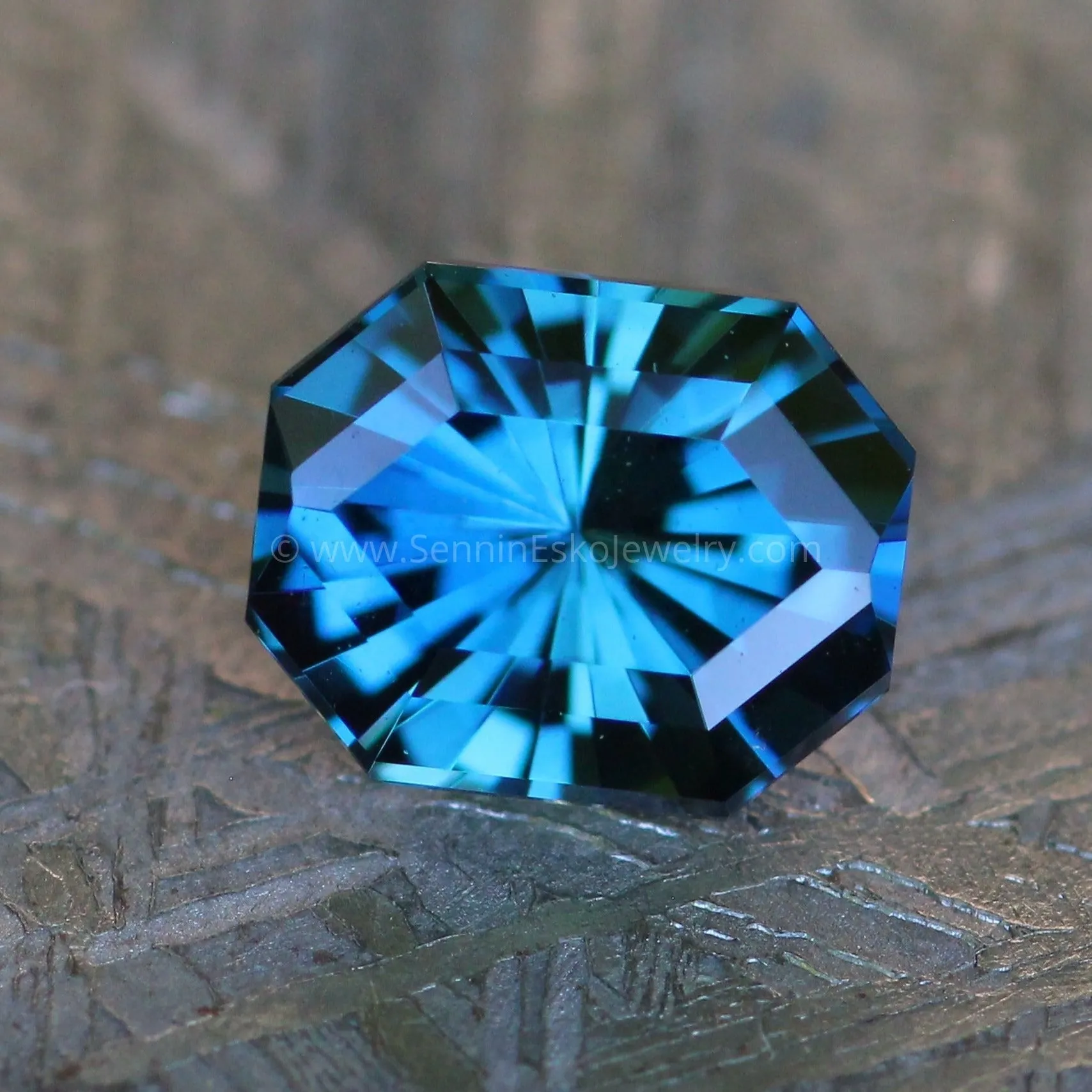 0.51 carat Teal/Blue Sapphire Long Octagon - Fantasy Cut, 4.9x4mm