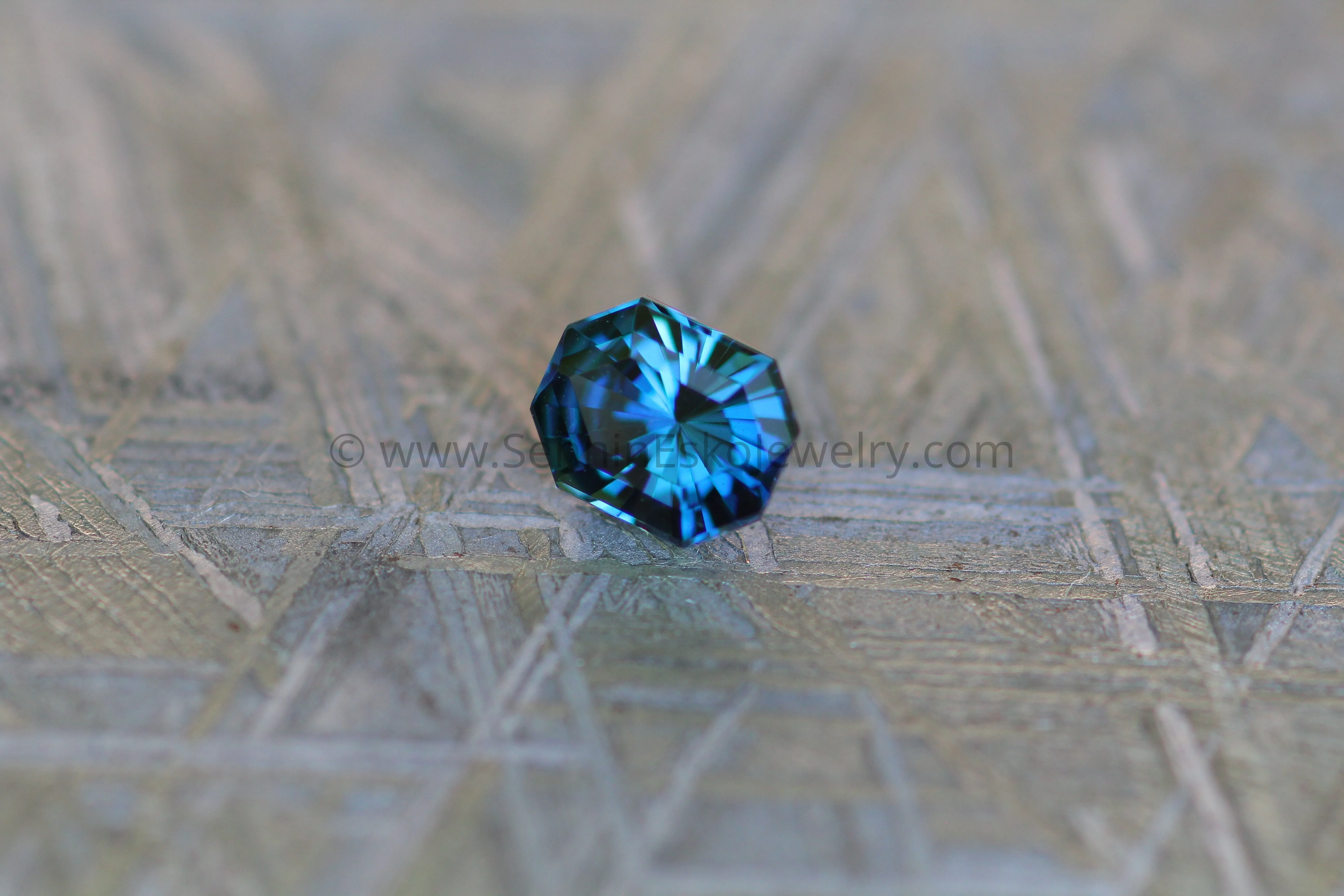 0.51 carat Teal/Blue Sapphire Long Octagon - Fantasy Cut, 4.9x4mm