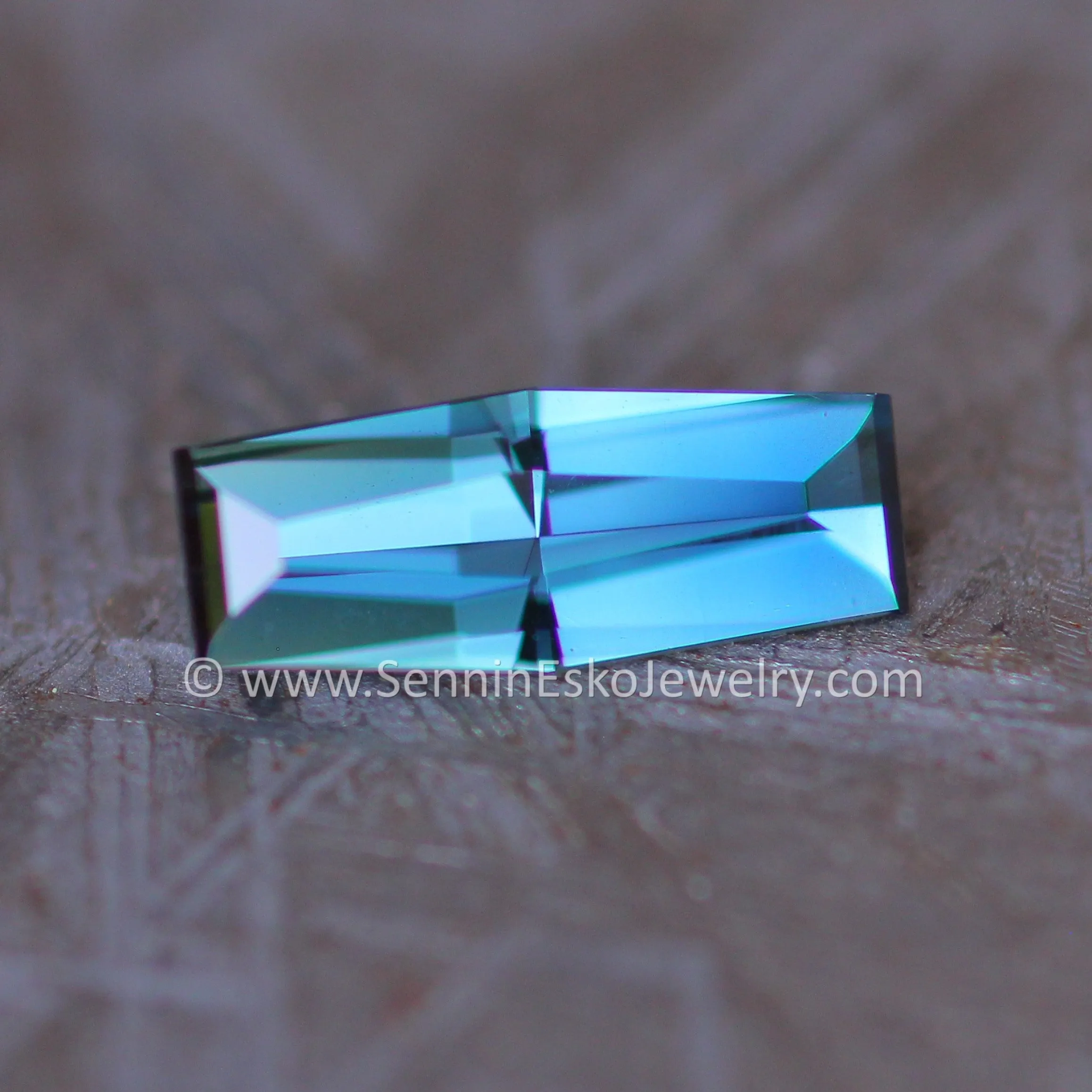 0.76 ct Electric Blue Sapphire Hexagonal Baguette - 9.1x3.6mm