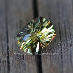 0.92 Carat Orange/Green Sapphire Octagon -  6.4x4.5mm - Galaxy Cut