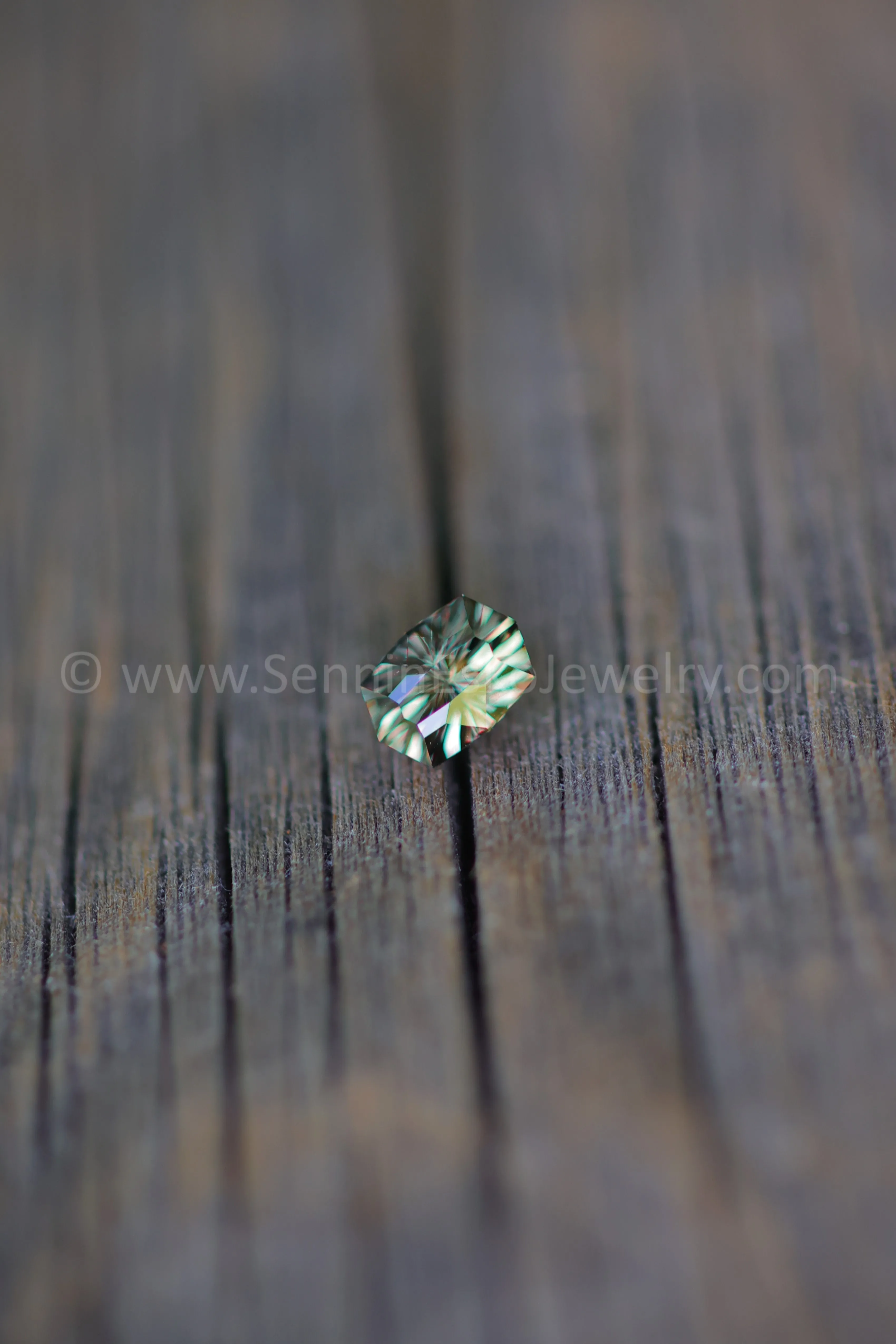 0.92 Carat Orange/Green Sapphire Octagon -  6.4x4.5mm - Galaxy Cut