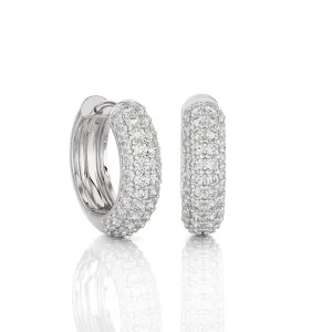 1 ctw Round Lab Grown Diamond Pave Set Huggie Hoop Earrings