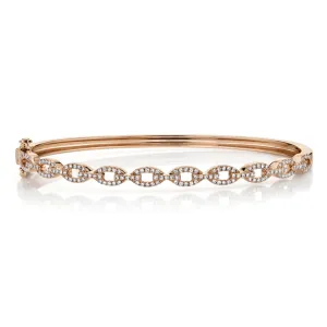 14K Rose Gold Diamond Link Bangle