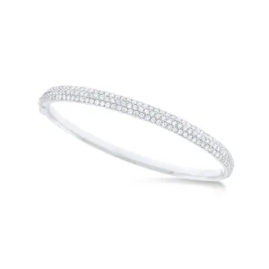 14k White Gold Diamond Bangle