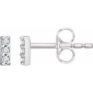 14K Yellow .05 CTW Natural Diamond Bar Earrings