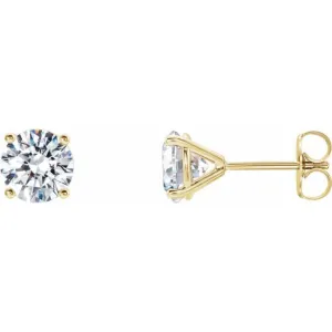 14K Yellow 1 1/2 CTW Lab-Grown Diamond 4-Prong Stud Earrings