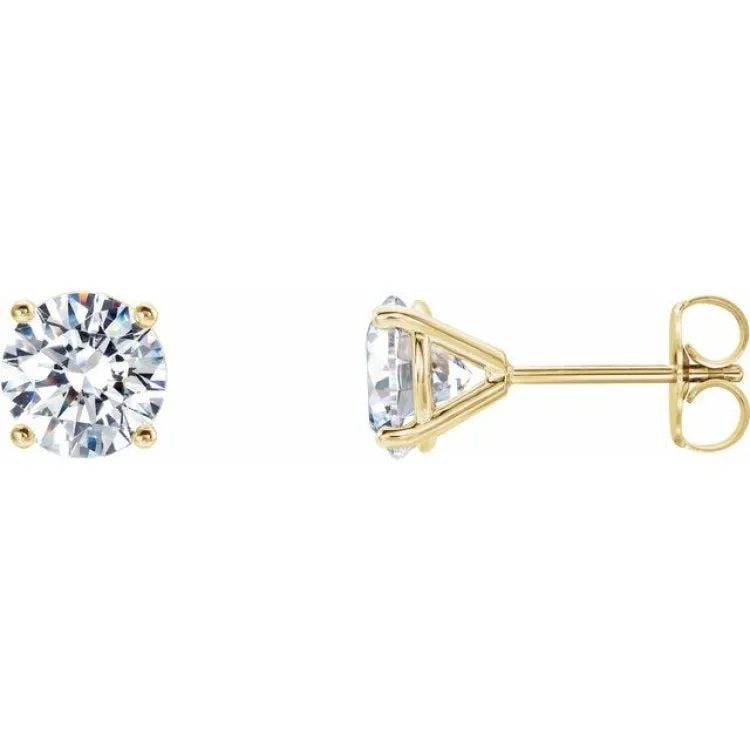 14K Yellow 1 1/2 CTW Lab-Grown Diamond 4-Prong Stud Earrings