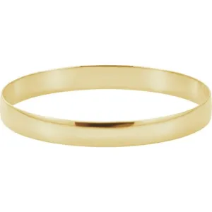 14K Yellow 8 mm Half Round Bangle 7 3/4" Bracelet