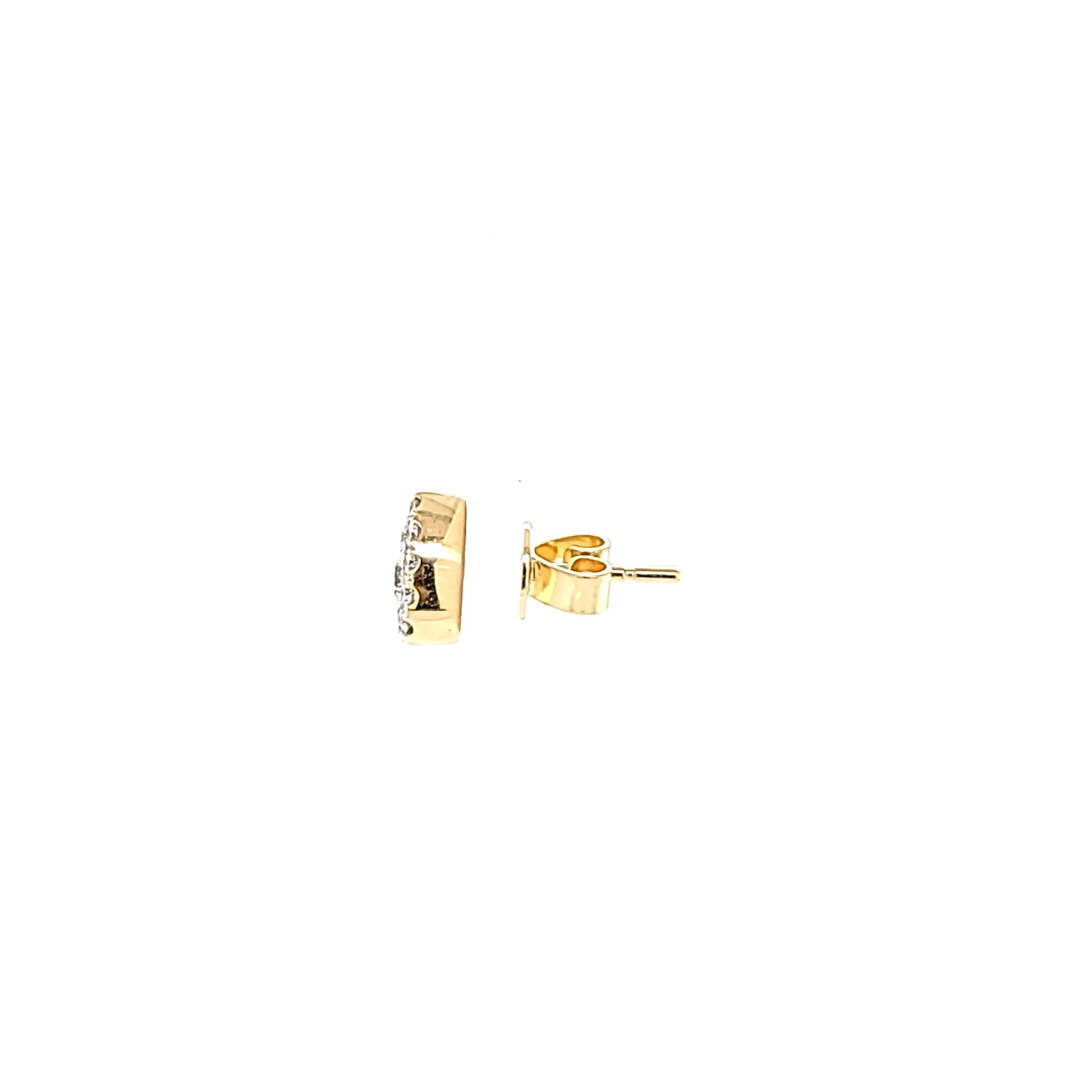 14k Yellow Gold Pear Shaped Diamond Stud Earrings (I7543)