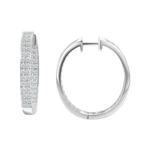 14KW 112RD1.59CT EARRING HUGGIES (102DE1938)