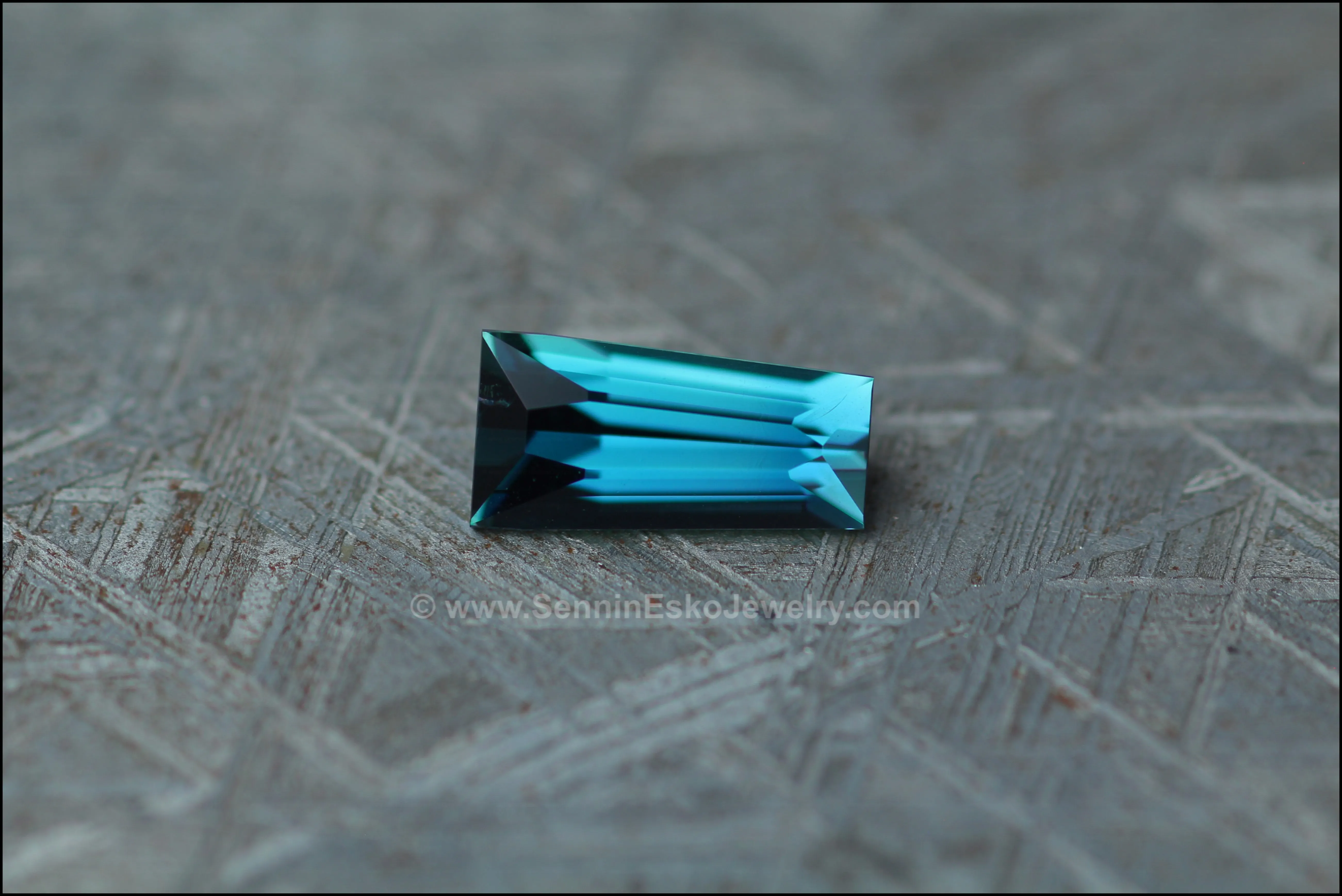 1.5ct Teal Kenyan Sapphire Tapered Baguette - 9.6x4.7x3.8mm