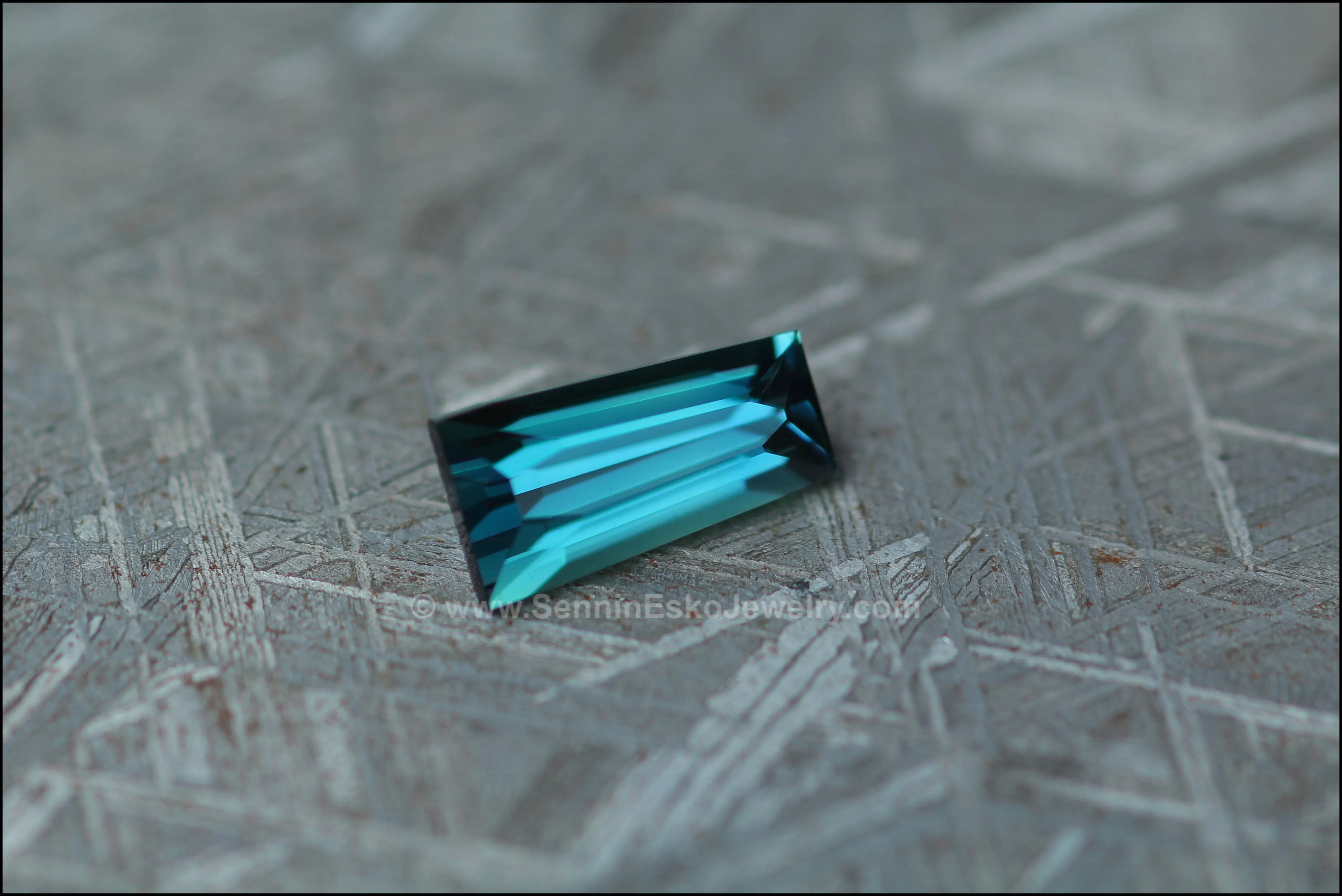 1.5ct Teal Kenyan Sapphire Tapered Baguette - 9.6x4.7x3.8mm