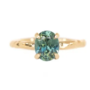 1.64ct Oval Madagascar Sapphire Evergreen Solitaire in 14k Yellow Gold