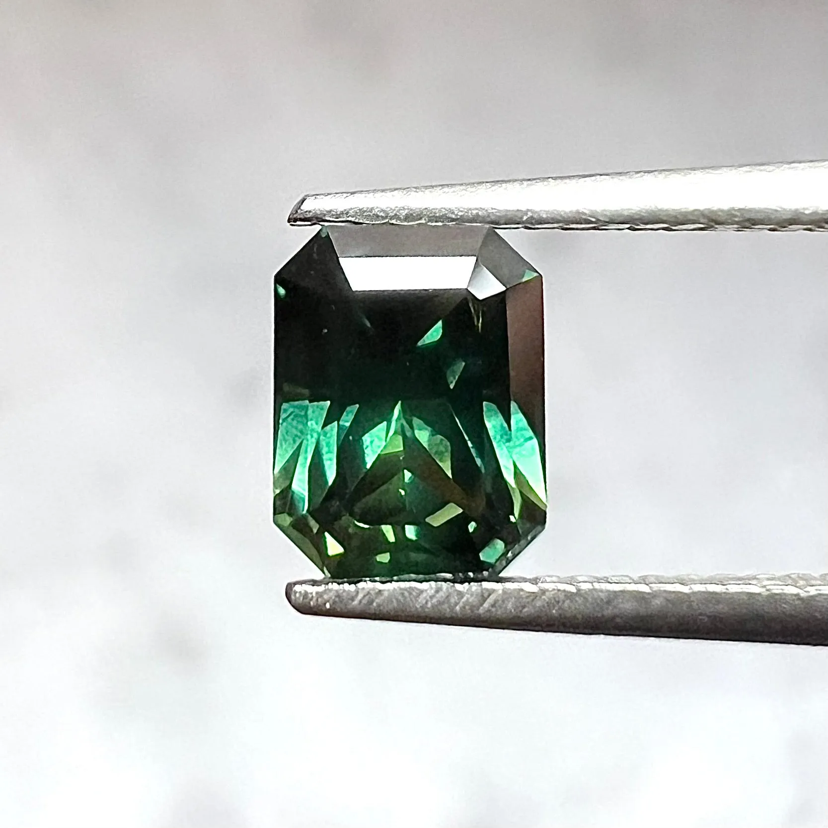 1.72ct Radiant Cut Green Sapphire