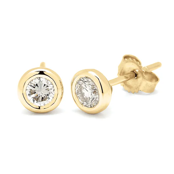 18CT YELLOW GOLD 0.40CT TDW DIAMOND EARRINGS