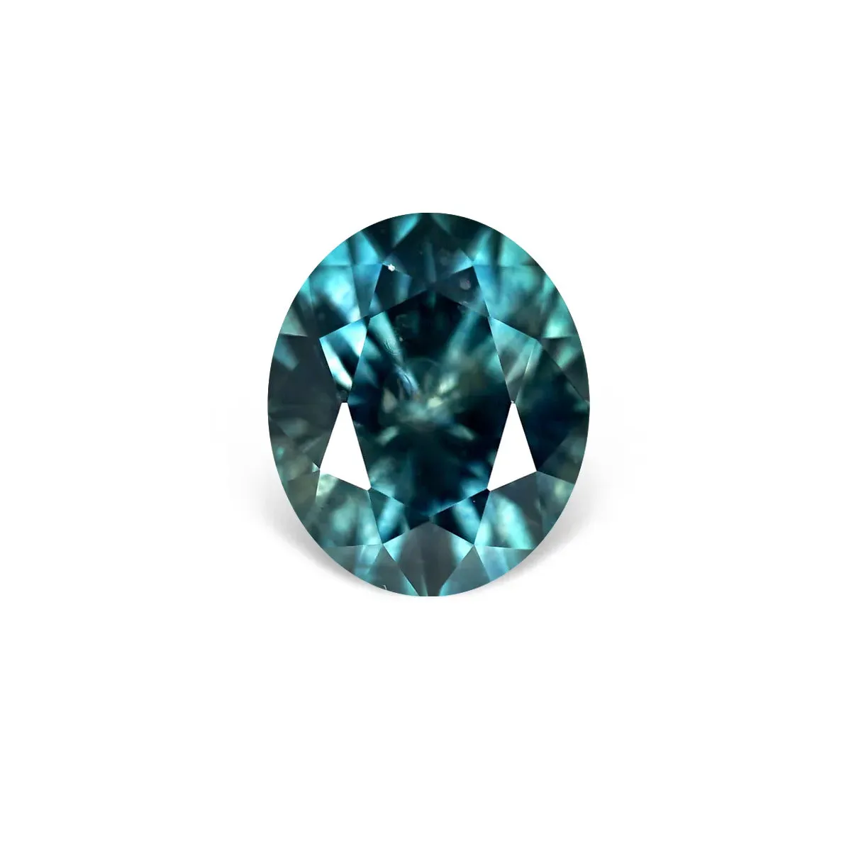 1.98CT OVAL PRECISION CUT MONTANA SAPPHIRE, TEAL BLUE GREEN, 7.8X6.5MM