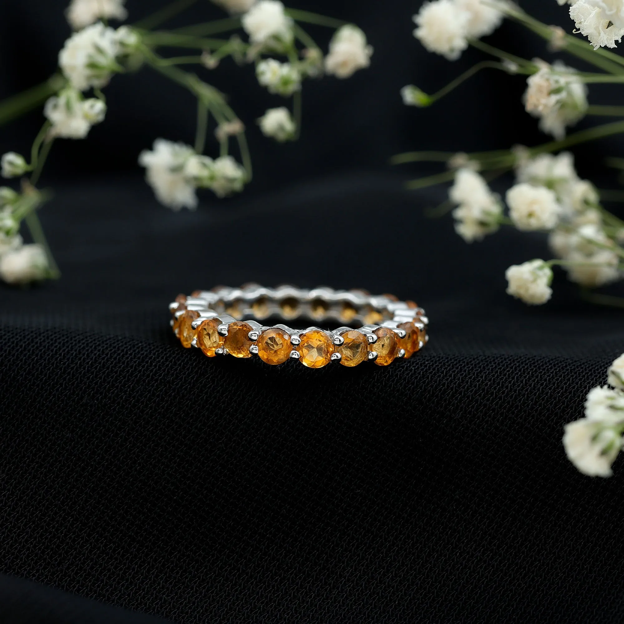 2 CT Citrine Full Eternity Band for Women