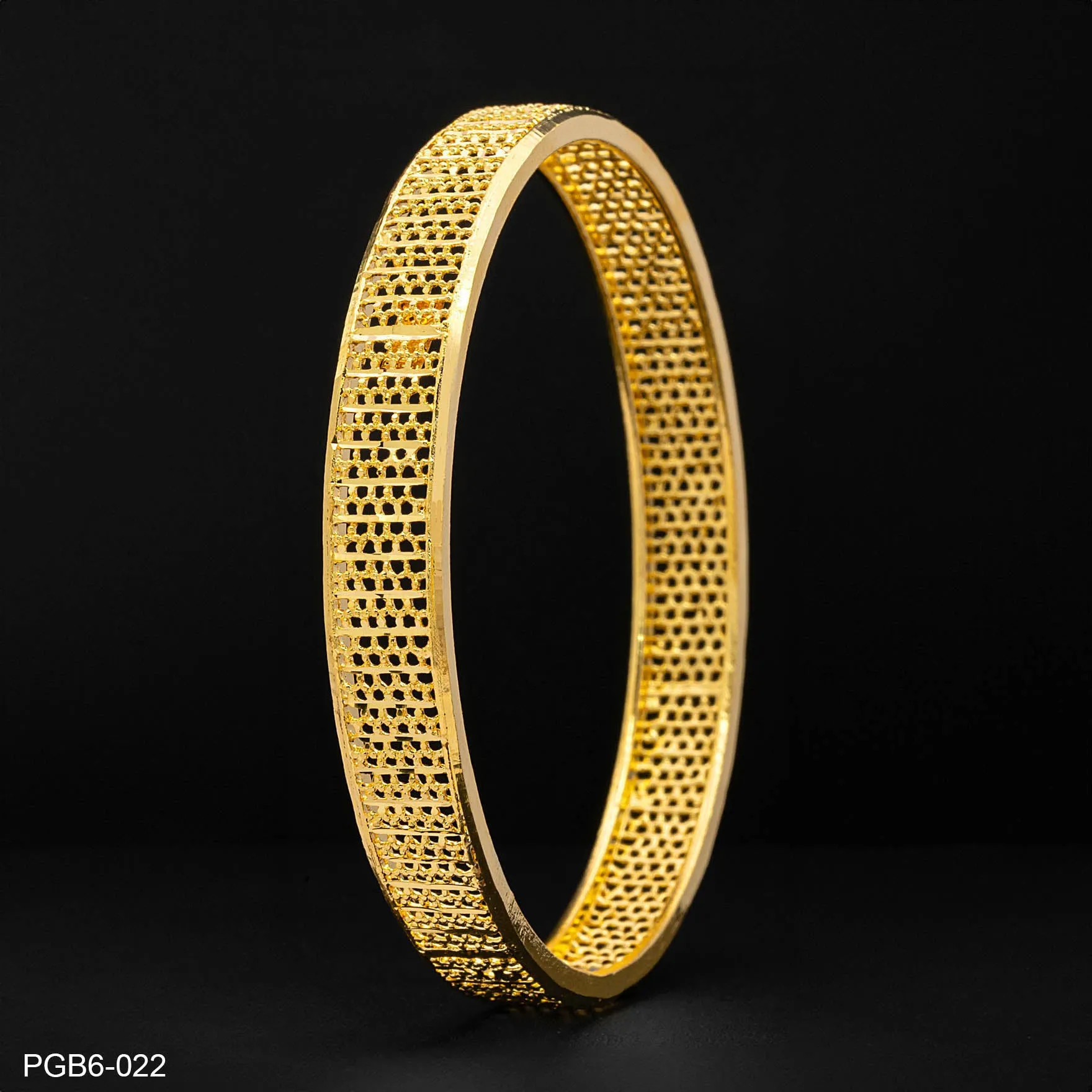 24ct Heavy Gold Plated Boho Style Bangle PGB6-022