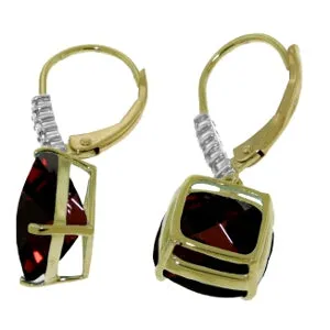 9.15 Carat 14K Solid Yellow Gold Perdita Garnet Diamond Earrings