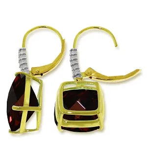 9.15 Carat 14K Solid Yellow Gold Perdita Garnet Diamond Earrings