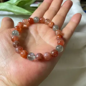 9mm High Quality Natural Arusha Sunstone And Green Bery l beads bracelet | beaded bracelet | jewelry gifts,healing stone | energy stone