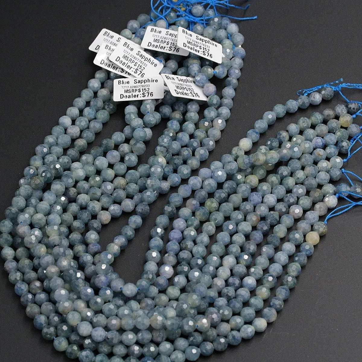 A Grade Genuine Natural Blue Sapphire Faceted 3mm 6mm 7mm 8mm 10mm Round Beads Organic 100% Natural Gemstone 16" Strand