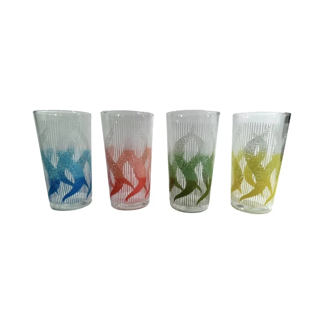 Anchor Hocking Mid-Century Rainbow Swirl Glasses (Set of 4)