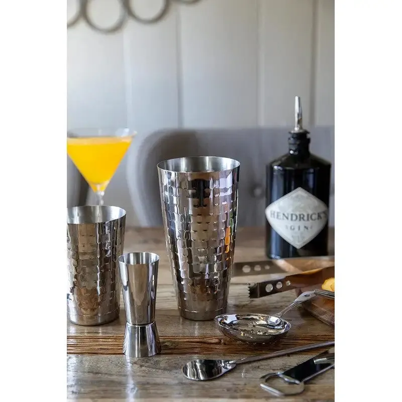 BarCraft 8-Piece Boston Cocktail Maker Set with Hammered Finish