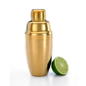 Barfly 17 Oz Heavy Weight 3-Piece Cobbler Cocktail Shaker, Gold Plated