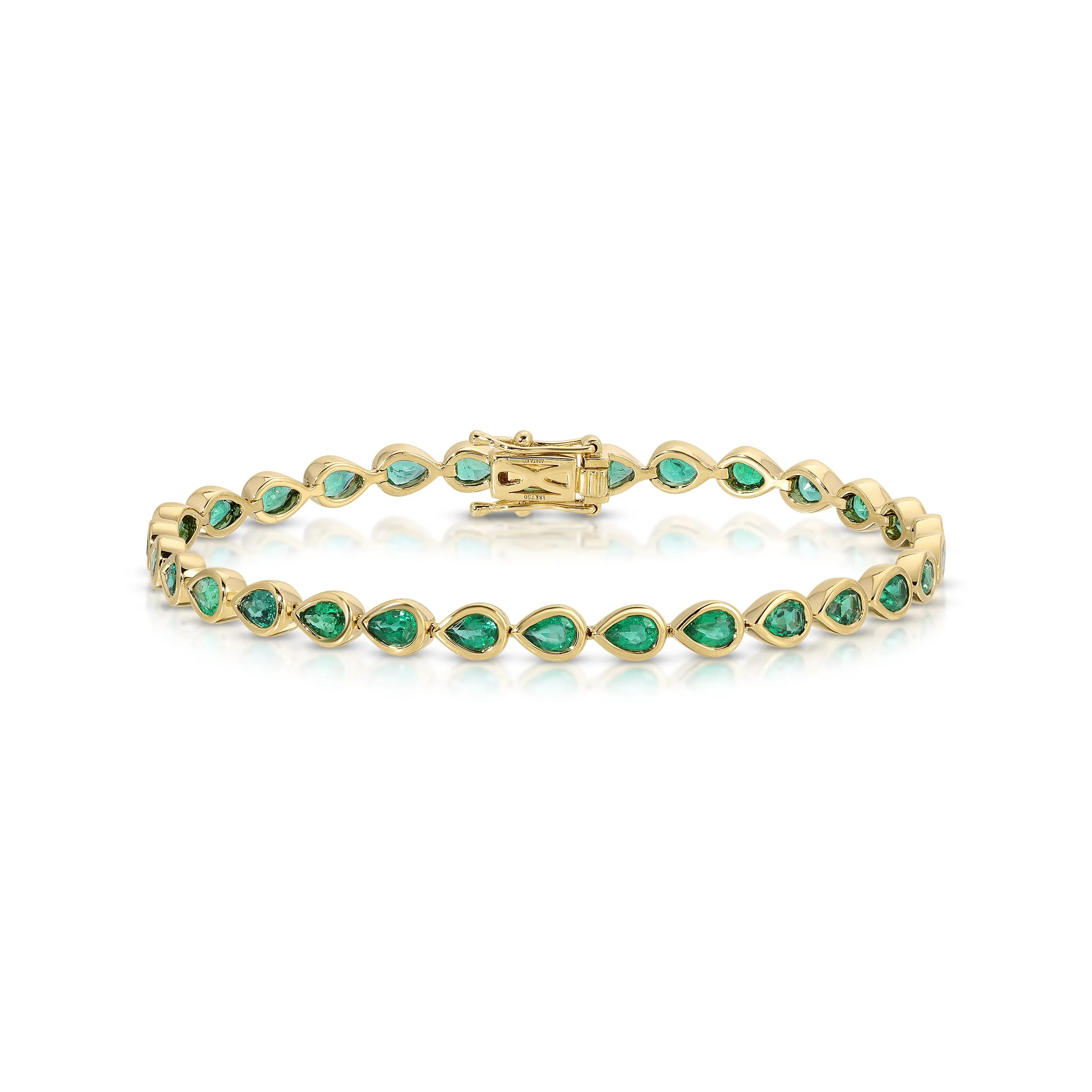 BEZEL PEAR EMERALD BRACELET