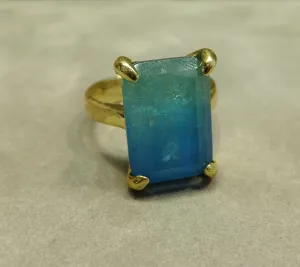 Blue Toumaline Gemstone Ring