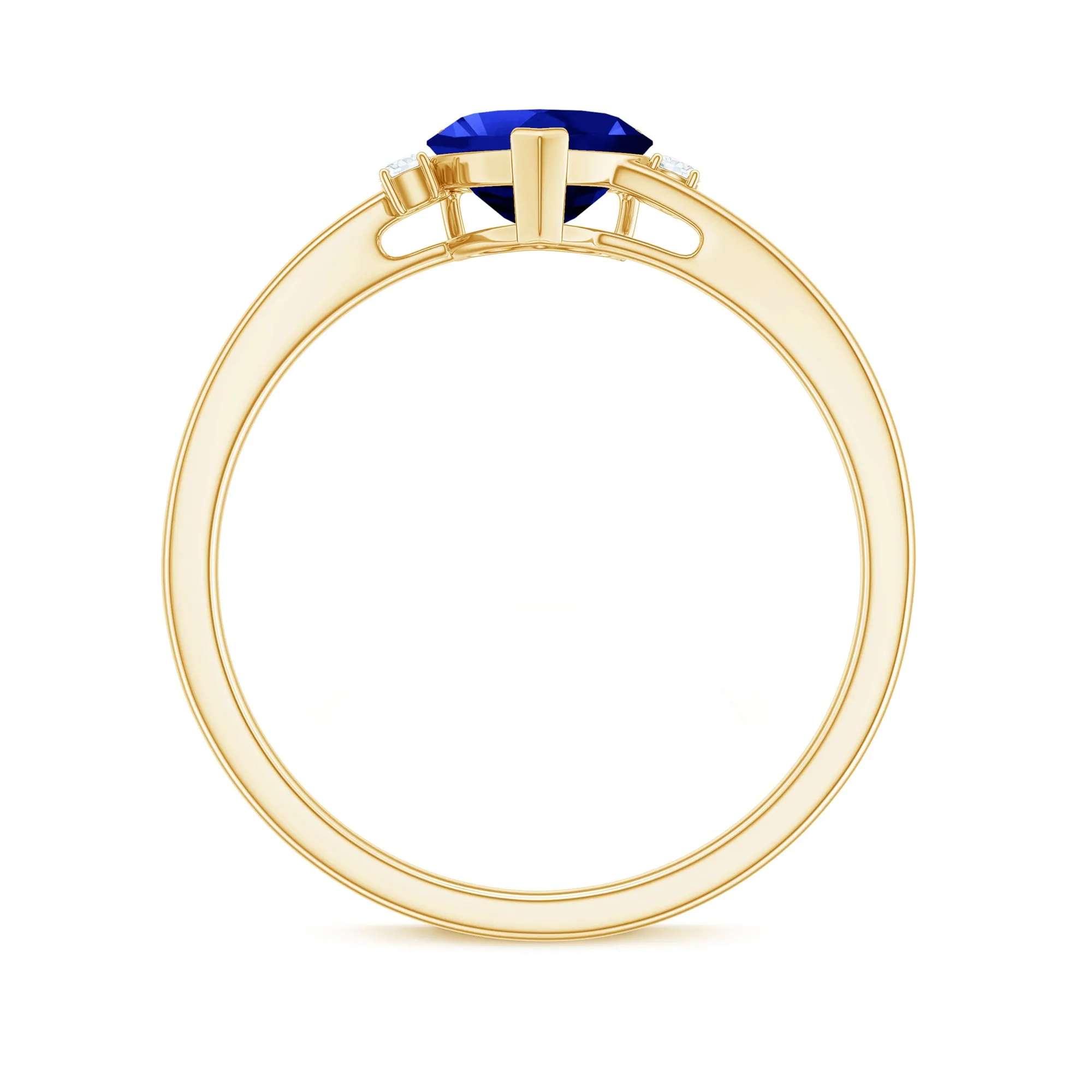 Certified Lab Grown Blue Sapphire Minimal Heart Solitaire Promise Ring