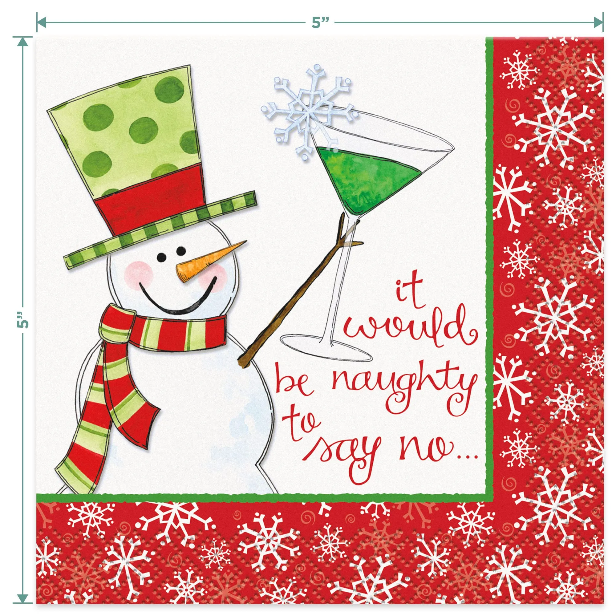 Christmas Holiday Party Assorted Cocktail Beverage Napkin Set (64 Count Total) - Christmas Holiday Tableware