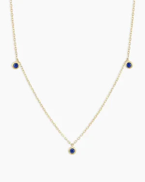 Classic Blue Sapphire Trio Necklace