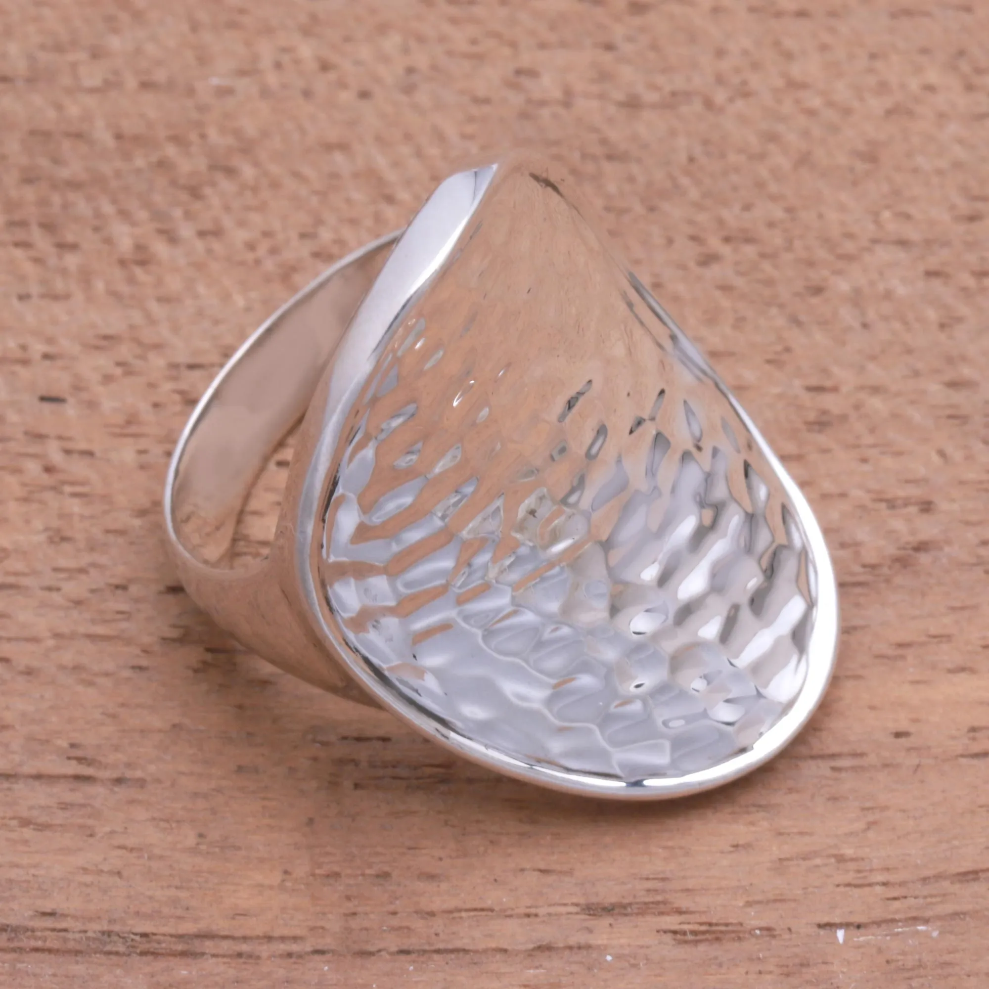 Contemporary Balinese Cocktail Ring in Sterling Silver - Arching Symmetry | NOVICA