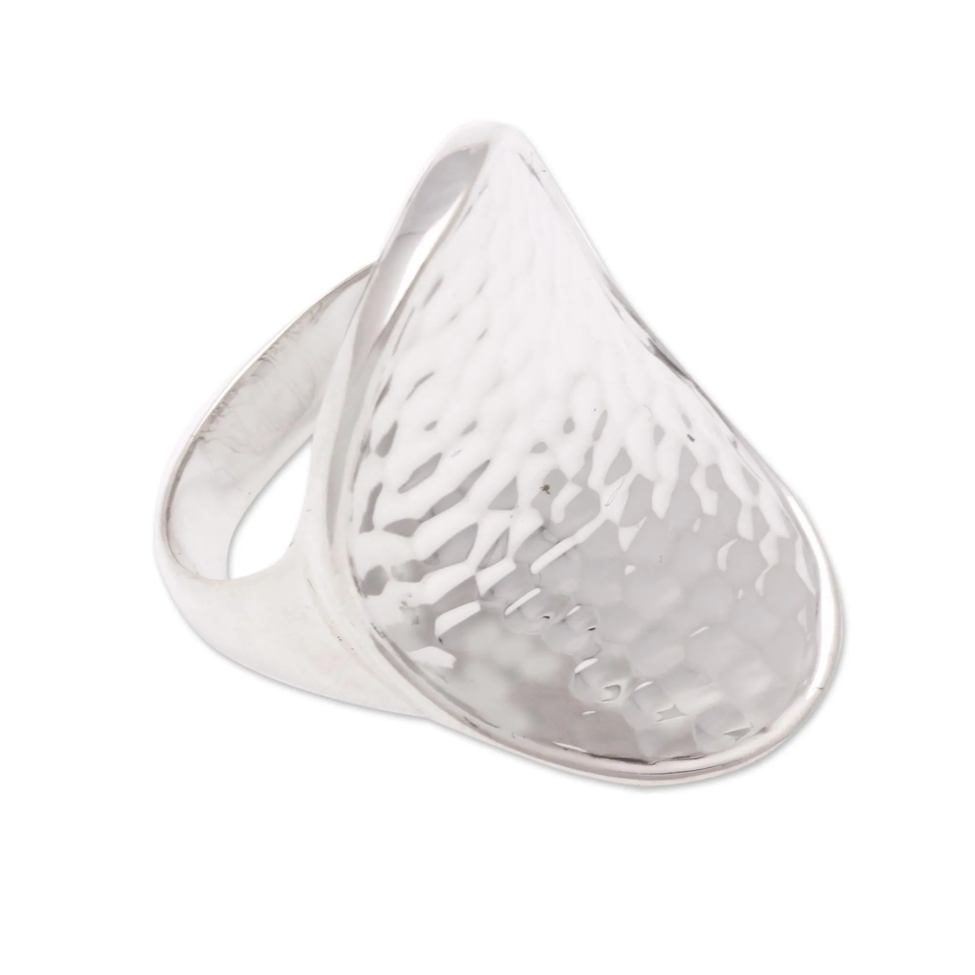 Contemporary Balinese Cocktail Ring in Sterling Silver - Arching Symmetry | NOVICA