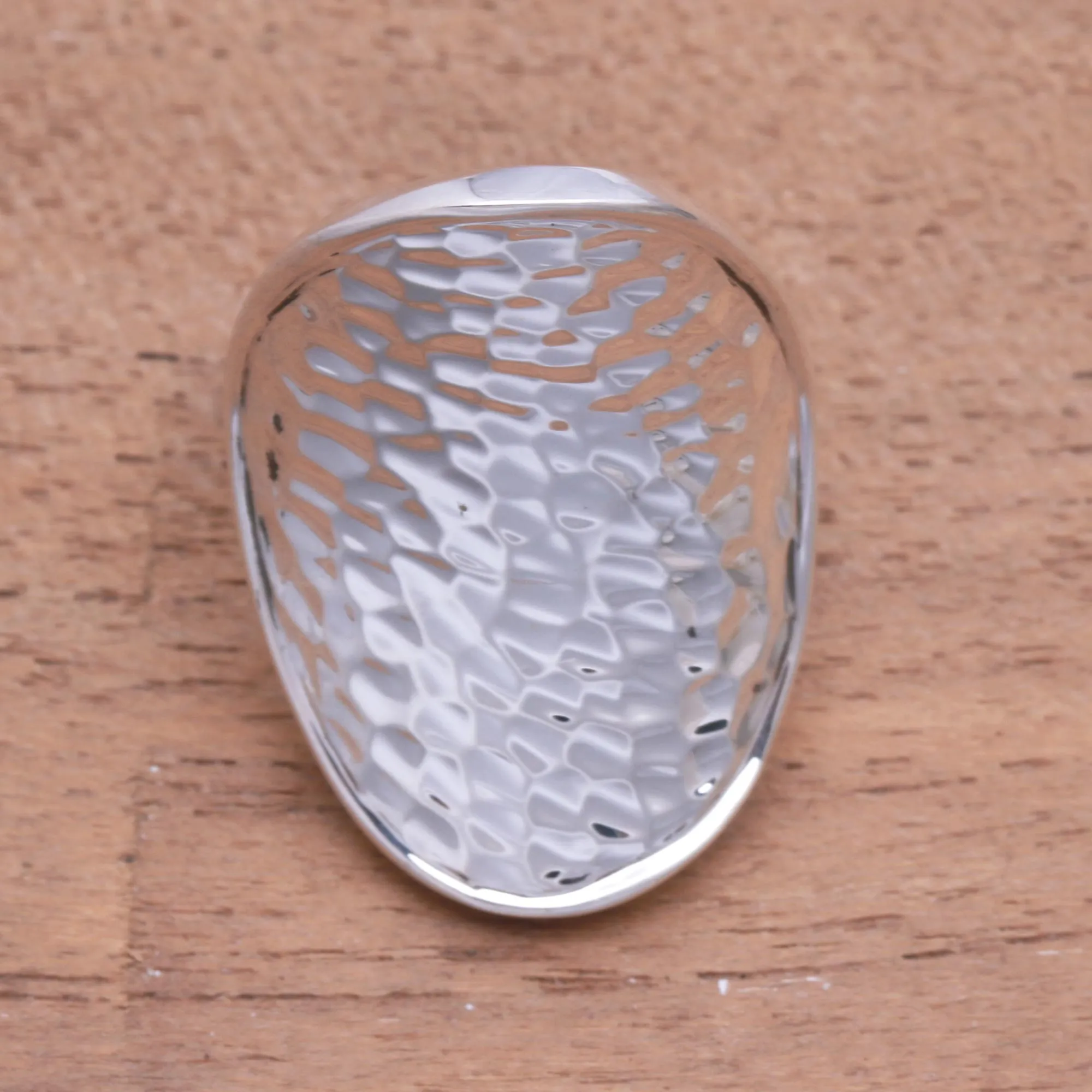 Contemporary Balinese Cocktail Ring in Sterling Silver - Arching Symmetry | NOVICA