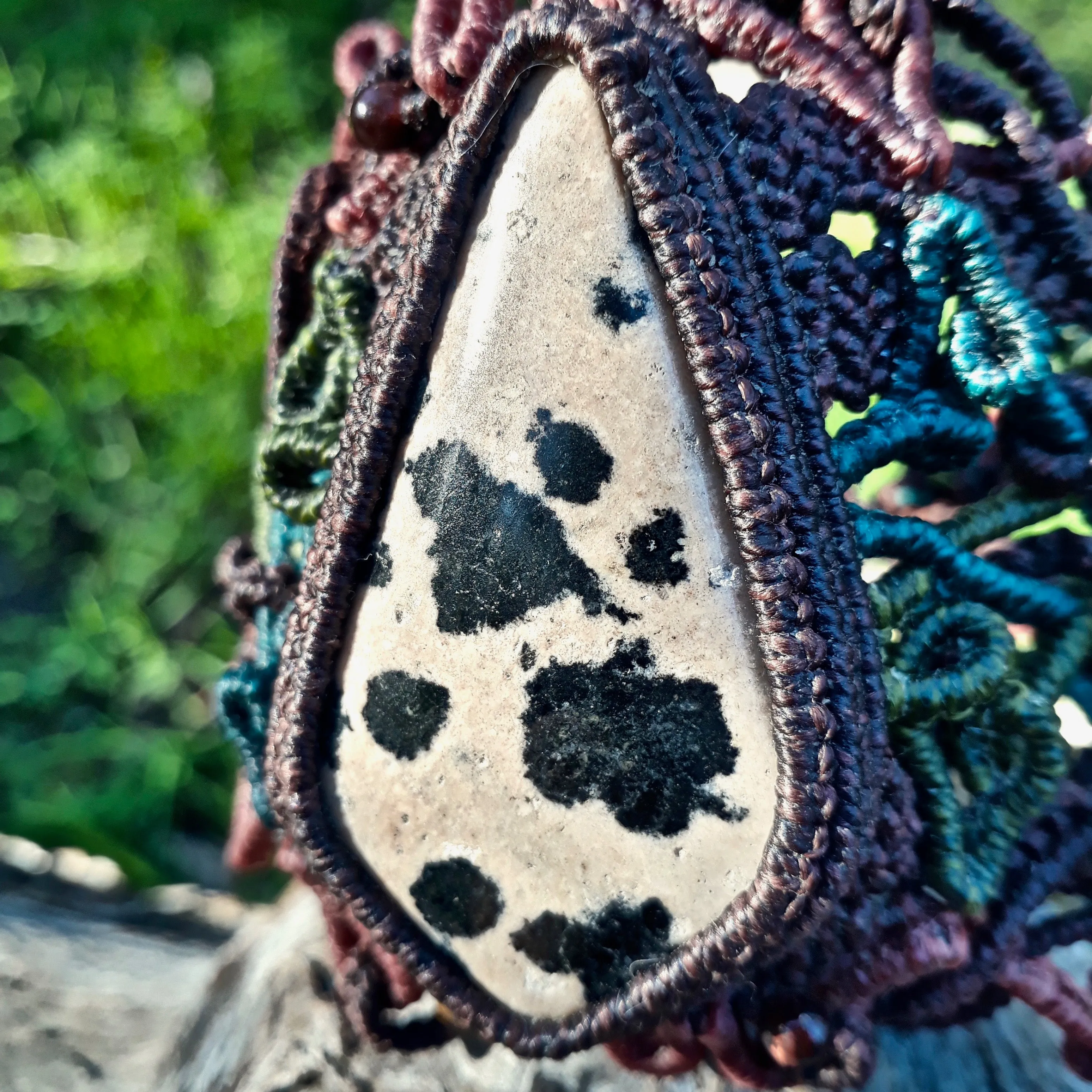 Dalmatian jasper bracelet (unique design)