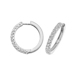 Diamond Jewellery 18ct White Gold Diamond Hoop Earrings EDQ309W