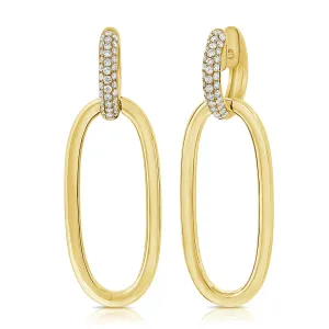 Diamond Link Oval Earrings