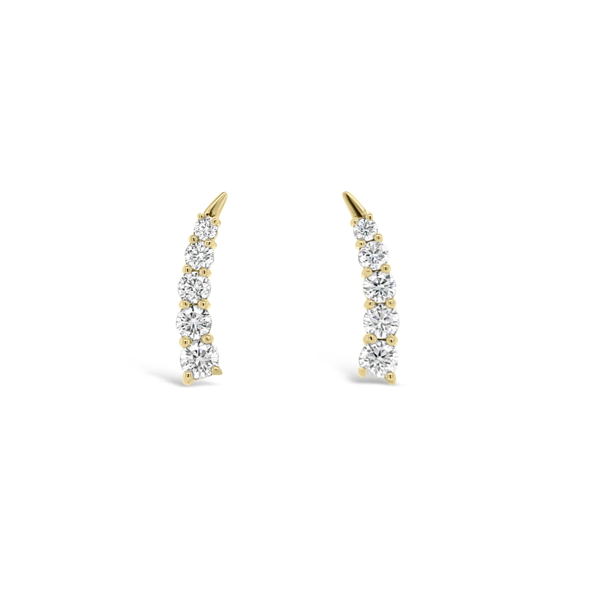 Diamond Spike Climber Earrings