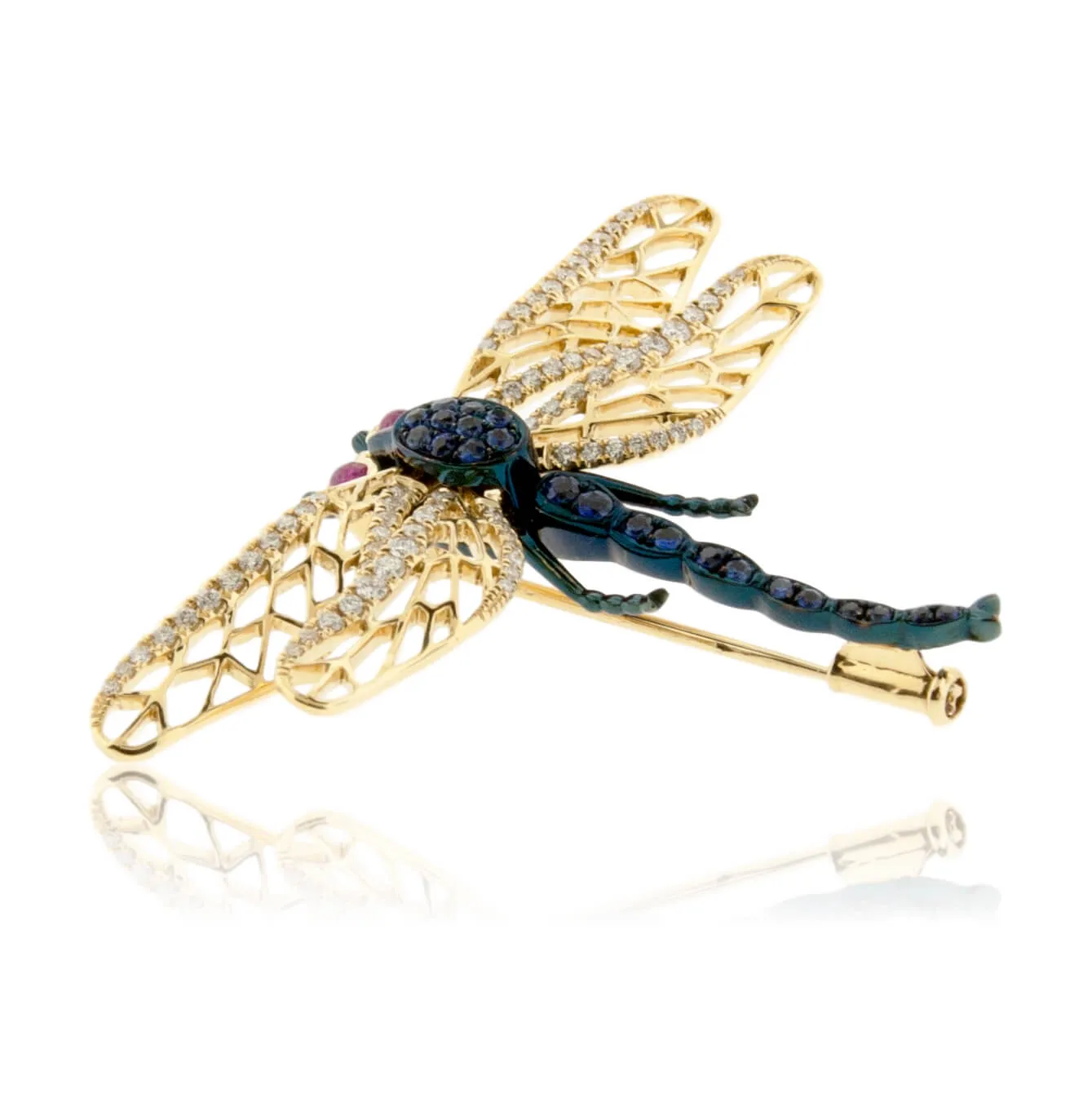 Dragonfly Sapphire & Diamond Brooch / Pendant