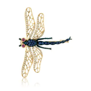 Dragonfly Sapphire & Diamond Brooch / Pendant