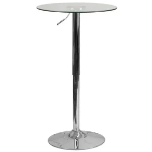 Dyersburg 23.5'' Round Height Adjustable Glass Table (33.5'' - 41'' Range)