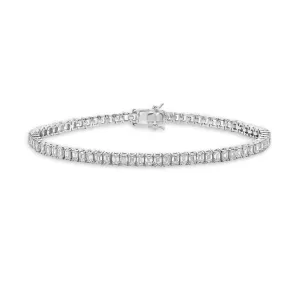 Emerald Cut Diamond Tennis Bracelet (5.80 ct.) 1.7mm 4-Prongs Setting in 14K Gold