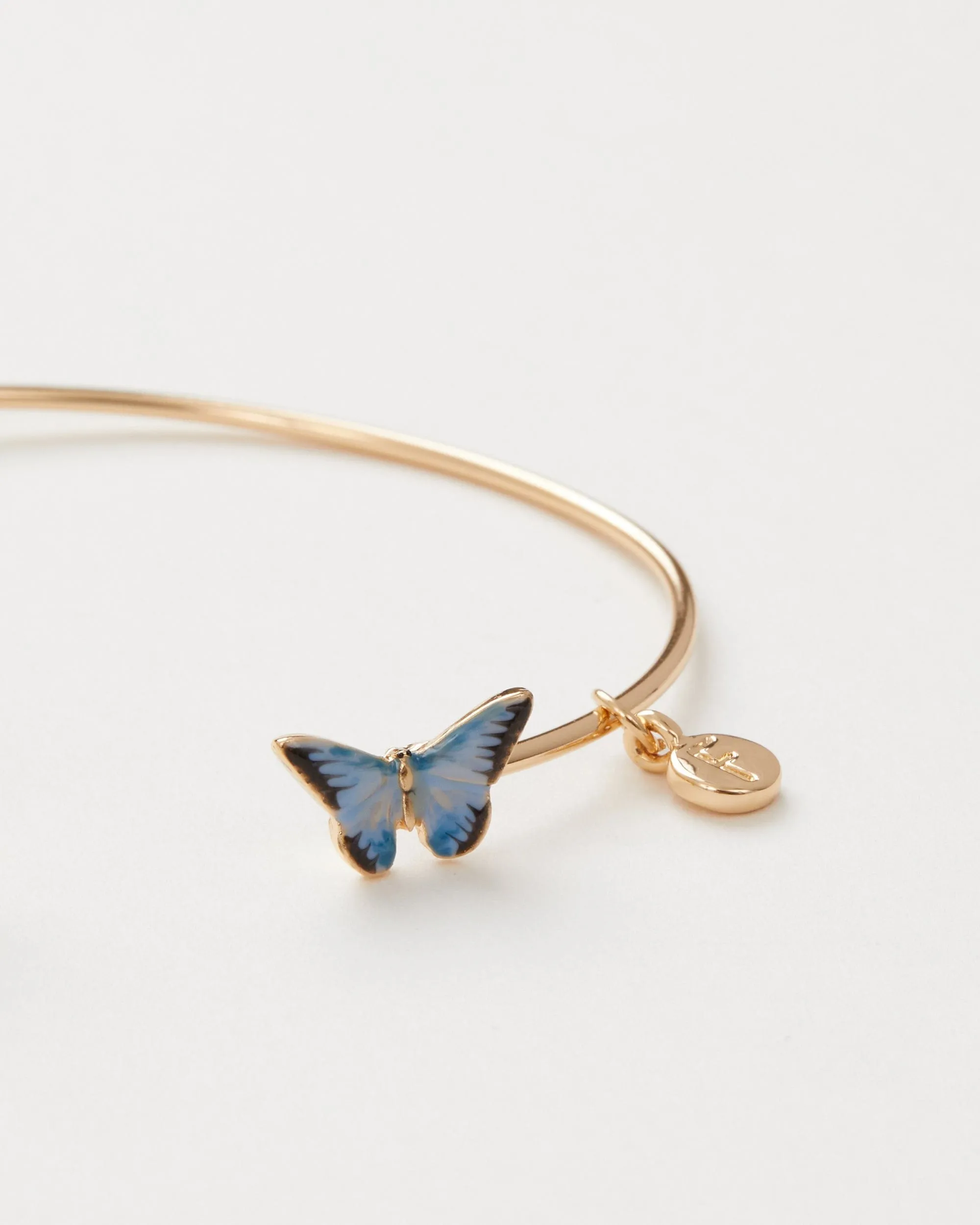 Enamel Blue Butterfly Bangle