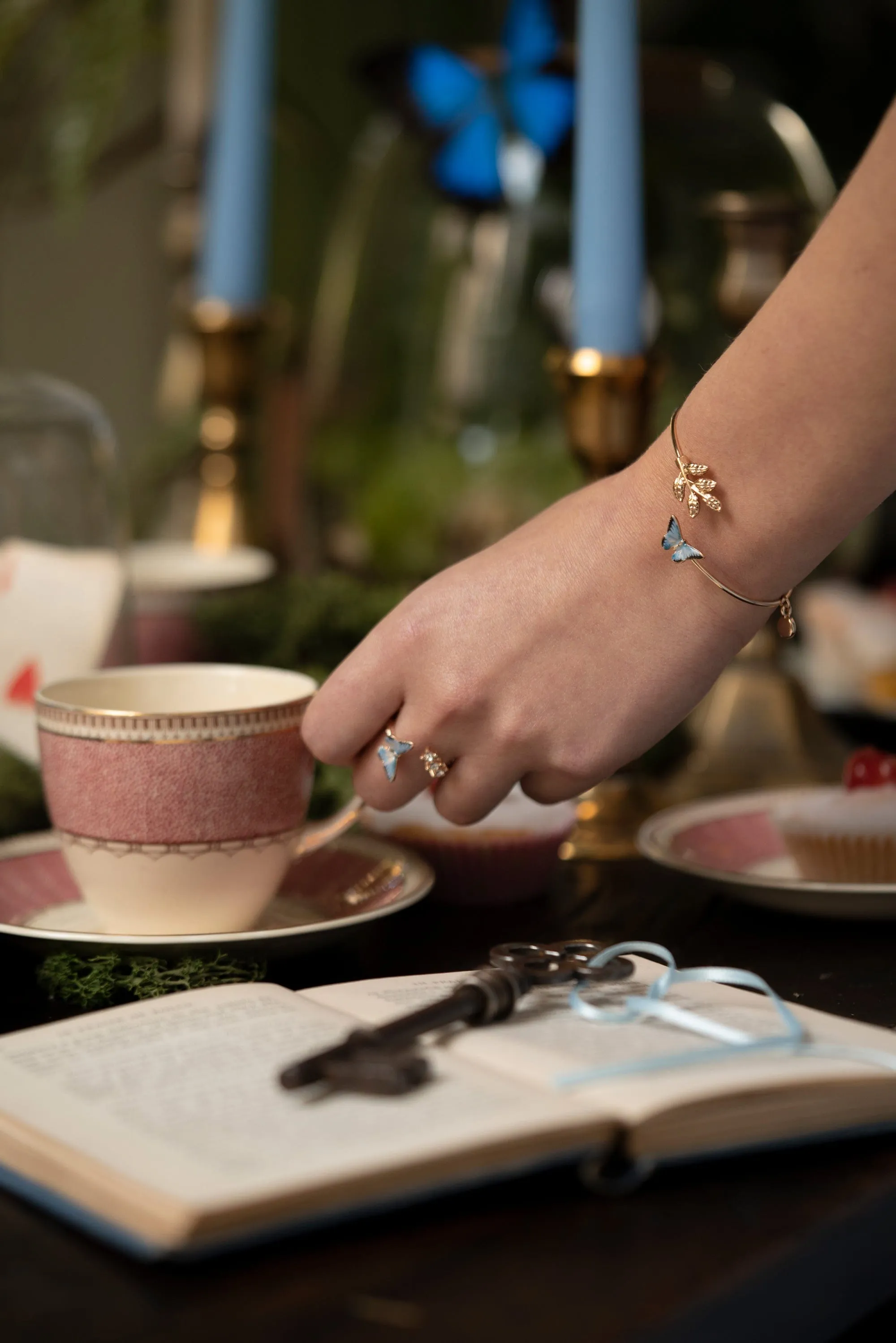 Enamel Blue Butterfly Bangle