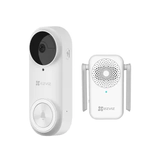 EZVIZ DB2 PRO 2K Battery-Powered Video Doorbell Kit | Multiple Ringtones Available, Anti-Tamper Alarm, Wi-Fi Chime Included