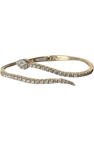 FC Creations Bracelet 14K Gold Diamond Snake Bangle | Yellow Gold 1.35 Carats